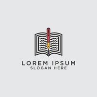 Educational Logo Templates. Book and pen Icon Vector. vector