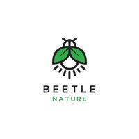 diseño de logotipo de vector de escarabajo natural. - vectores