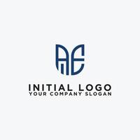 inspiración en el diseño del logotipo para empresas a partir de las letras iniciales del icono del logotipo ae. -vector vector