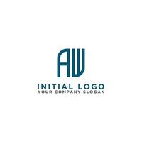 inspiración en el diseño del logotipo para empresas a partir del icono del logotipo de la letra inicial aw. -vector vector
