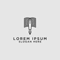 Educational Logo Templates. Book and pen Icon Vector. vector