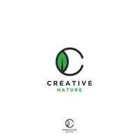 The simple leaf logo is the initial vector design C. the initial style - Vector