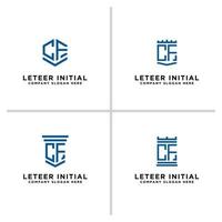 inspirador conjunto de diseño de logotipos, para empresas a partir de las letras iniciales del icono del logotipo cf. -vectores vector