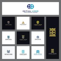 Set Logo Template With Initial AB Letters vector