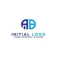 inspiración de diseño de logotipos para empresas a partir de las letras iniciales del icono del logotipo ab. -vector vector