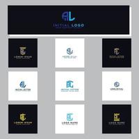 Set Logo Template With Initial AL Letters vector