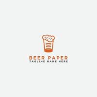 papel y cerveza. plantilla de logotipo - vectores