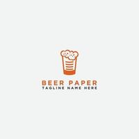 Paper and beer. Logo template. - Vector