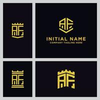 inspirador conjunto de diseño de logotipos, para empresas a partir de las letras iniciales del icono del logotipo af. -vectores vector