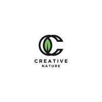 The simple leaf logo is the initial vector design C. the initial style - Vector