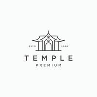 Temple line art logo icon design template flat vector