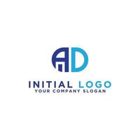 AD letters Initial icons  Monogram.- Vector inspiration logo design - Vector