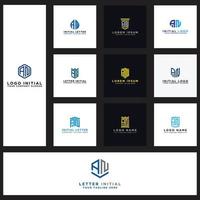 Set logo design inspiration for companies from the initial letters of the AN logo icon. -Vector vector