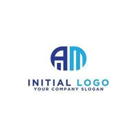 monograma de icono inicial de letra am.- diseño de logotipo de inspiración vectorial - vector