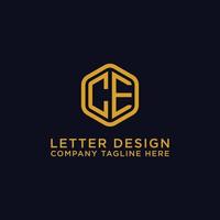 diseños de logotipos inspiradores para empresas a partir de las letras iniciales del icono del logotipo ce. -vectores vector