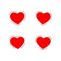 Heart Shape, Hearts set, heart icons, concept of love, stylized symbol with red hearts vector