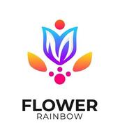 logotipo de flor, diseño de logotipo de flor de belleza, diseño de logotipo de empresa, identidad para restaurante, realeza, boutique, cafetería, hotel, heráldica, joyería, moda vector