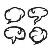 burbujas de voz en blanco y negro, burbuja de chatbox, chatbox en la nube, chat, icono de comunicación vector
