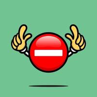 Mascot design illustration collection Warning signs vector