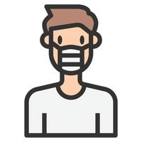 People Icon Man Face mask Vector .