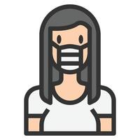 People Icon Woman Facemask Vector .