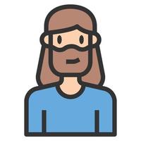 vector de barba de hombre de icono de personas.