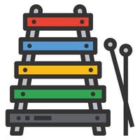 Music xylophone icon line vector .