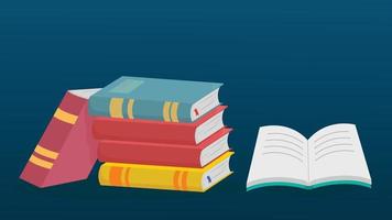 Stack of books illustration. Personal planners, notebooks flat vector design