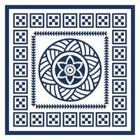 patrón de bufanda tribal. diseño de estilo maorí polinesio para mujer hiyab, alfombra boho, bandana, ropa de cuello, batik, alfombra, chal, funda de almohada. estilo de diseño de patrón cuadrado vector