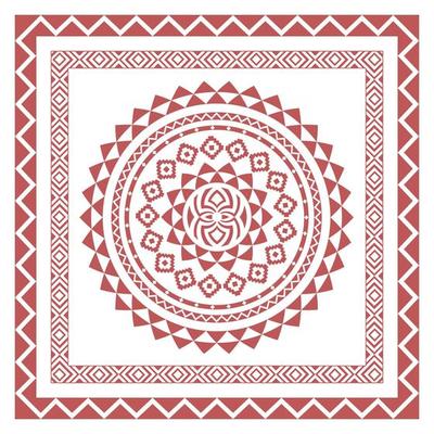 Tribal scarf pattern. Polynesian Maori style design for woman hijab, boho carpet, bandana, neckwear, batik, rug, shawl, pillow case. square pattern design style