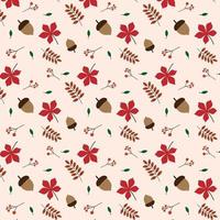 Seamless pattern with Autumn Leaves and Acorns vector