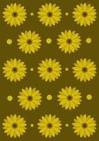 Rosinweed flowers vector wallpaper for graphic design and decorative element