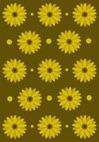 Rosinweed flowers vector wallpaper for graphic design and decorative element