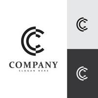 plantilla de vector de logotipo c inicial, marcas de logotipo de letra c abstracta, logotipo de empresa, ilustración vectorial