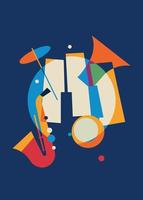 Abstract piano with saxophone. vector