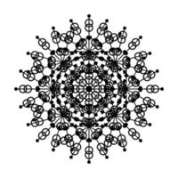 Mandala Round Circle Lace Symbol Icon. Abstract Oriental Mandala Template. Yoga Style Arabesque Pattern Elegant Element Icon vector