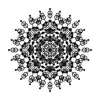 icono de símbolo de encaje de círculo redondo de mandala. plantilla de mandala oriental abstracta. icono de elemento elegante patrón arabesco estilo yoga vector