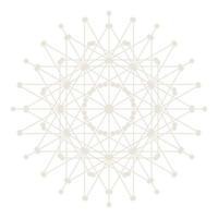Mandala Round Circle Lace Symbol Icon. Abstract Oriental Mandala Template. Yoga Style Arabesque Pattern Elegant Element Icon vector