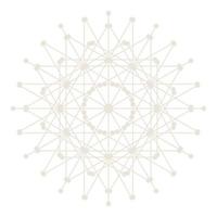 icono de símbolo de encaje de círculo redondo de mandala. plantilla de mandala oriental abstracta. icono de elemento elegante patrón arabesco estilo yoga vector