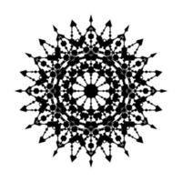 Mandala Round Circle Lace Symbol Icon. Abstract Oriental Mandala Template. Yoga Style Arabesque Pattern Elegant Element Icon vector