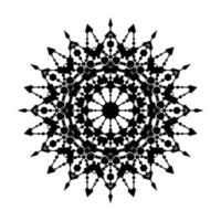 icono de símbolo de encaje de círculo redondo de mandala. plantilla de mandala oriental abstracta. icono de elemento elegante patrón arabesco estilo yoga vector