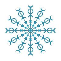 Mandala Round Circle Lace Symbol Icon. Abstract Oriental Mandala Template. Yoga Style Arabesque Pattern Elegant Element Icon vector