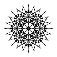 Mandala Round Circle Lace Symbol Icon. Abstract Oriental Mandala Template. Yoga Style Arabesque Pattern Elegant Element Icon vector