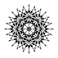 icono de símbolo de encaje de círculo redondo de mandala. plantilla de mandala oriental abstracta. icono de elemento elegante patrón arabesco estilo yoga vector