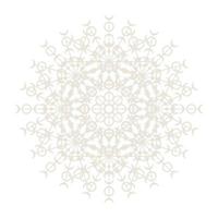 Mandala Round Circle Lace Symbol Icon. Abstract Oriental Mandala Template. Yoga Style Arabesque Pattern Elegant Element Icon vector