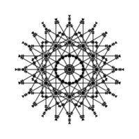 Mandala Round Circle Lace Symbol Icon. Abstract Oriental Mandala Template. Yoga Style Arabesque Pattern Elegant Element Icon vector