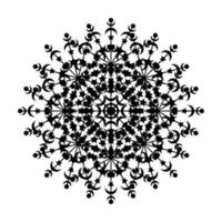 Mandala Round Circle Lace Symbol Icon. Abstract Oriental Mandala Template. Yoga Style Arabesque Pattern Elegant Element Icon vector