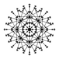 Mandala Round Circle Lace Symbol Icon. Abstract Oriental Mandala Template. Yoga Style Arabesque Pattern Elegant Element Icon vector