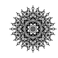 Mandala Round Circle Lace Symbol Icon. Abstract Oriental Mandala Template. Yoga Style Arabesque Pattern Elegant Element Icon vector