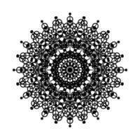 Mandala Round Circle Lace Symbol Icon. Abstract Oriental Mandala Template. Yoga Style Arabesque Pattern Elegant Element Icon vector